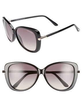 Tom Ford Linda Butterfly Sunglasses Gradient TF-324 Oversized with Velvet Case